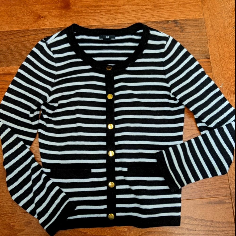 H&M  black and white cardigan